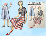 Advance 8691: 1950s Misses Culotte Pants Sz 28 W Vintage Sewing Pattern