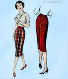 1950s Vintage Advance Sewing Pattern 8761 Misses Pencil Skirt Size 24 Waist