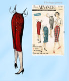 1950s Vintage Advance Sewing Pattern 8761 Misses Pencil Skirt Size 24 Waist