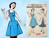 1950s Vintage Advance Sewing Pattern 8783 Uncut Misses Full Bib Apron Size 30 B