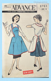 1950s Vintage Advance Sewing Pattern 8783 Uncut Misses Full Bib Apron Size 30 B