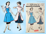 1950s Vintage Advance Sewing Pattern 8783 Uncut Misses Full Bib Apron Size 30 B
