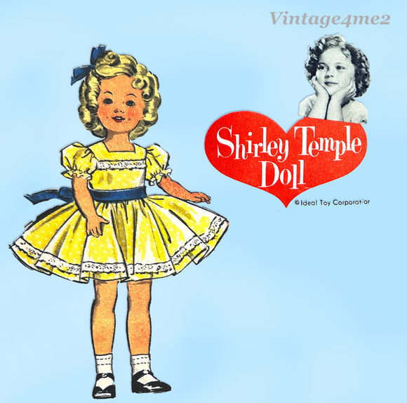Advance 8813: 1950s 12in Shirley Temple Doll Clothes Vintage Sewing Pattern