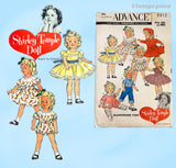 Advance 8813: 1950s 12in Shirley Temple Doll Clothes Vintage Sewing Pattern