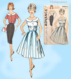 Advance 9854: 1960s Uncut Misses Mid Mod Dress 34 B Vintage Sewing Pattern