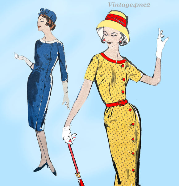 Advance 9900: 1960s Misses Plus Size Mid Mod Dress 43 B Vintage Sewing Pattern