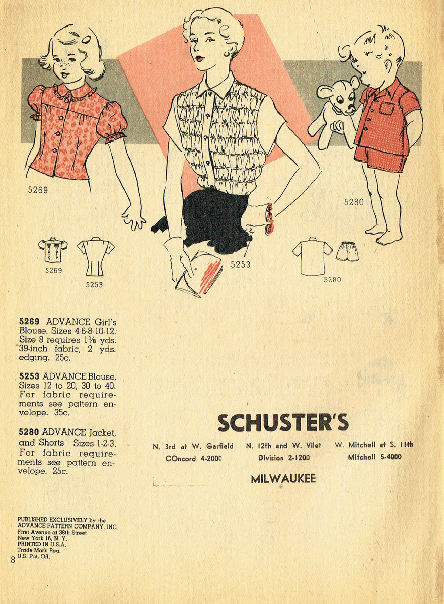 Digital Download Advance Fashion September 1949 Sewing Pattern Catalog ...