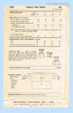 1950s Vintage Advance Sewing Pattern 7054 Darling Toddler Girls Dress Sz 3