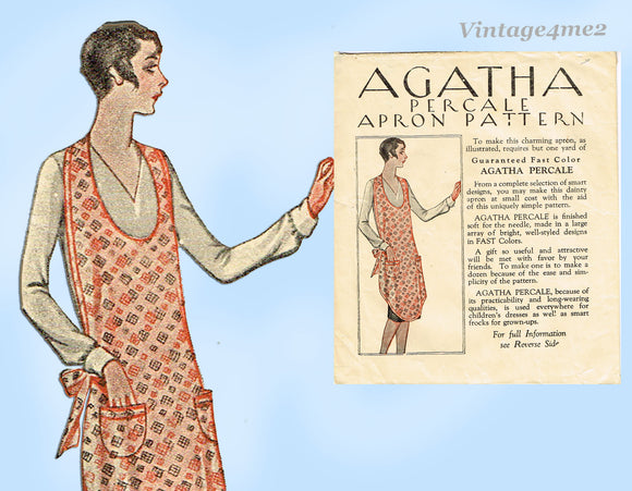 Mail Order Agatha Percale Apron Pattern Classic 1920s Farm Kitchen Coverall