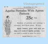 Mail Order Agatha Percale Apron Pattern Classic 1920s Farm Kitchen Coverall