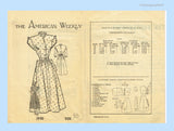 1940s Vintage American Weekly Sewing Pattern 3800 Simple Misses Dress Sz 34 Bust