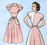 American Weekly 3831: 1950s Uncut Misses Wrap Dress Sz 30 B Vintage Sewing Pattern
