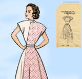 American Weekly 3831: 1950s Uncut Misses Wrap Dress Sz 30 B Vintage Sewing Pattern