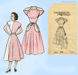 American Weekly 3831: 1950s Uncut Misses Wrap Dress Sz 30 B Vintage Sewing Pattern