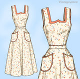 American Weekly 3860: 1950s Uncut Misses Sun Dress Sz 36 B Vintage Sewing Pattern