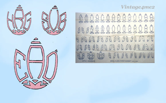 1930s Uncut Betty Burton Vintage Monogram Letters Embroidery Transfer 1800
