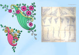 1930s Vintage Betty Burton Embroidery Transfer 1942 Uncut Fancy  Flower Baskets