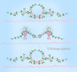 1930s Uncut Betty Burton Pillowcase Embroidery Transfer 1844 Flowers Parrots