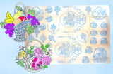 1930s Betty Burton 1938 Art Nouveau Floral Motifs  Uncut Embroidery Transfer