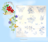 1930s Betty Burton 1960 Art Nouveau Floral Pillowcases Uncut Embroidery Transfer