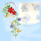1930s Betty Burton 1960 Art Nouveau Floral Pillowcases Uncut Embroidery Transfer