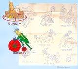 1930s VTG Betty Burton 1970 Uncut Veggie OZ like Veggies Embroidery Transfer