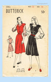 1940s Vintage Butterick Sewing Pattern 3961 Misses WWII Jumper Dress Sz 32 B