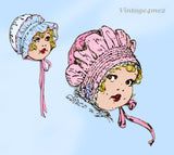 Butterick 4378: 1920s Darling Rare Baby Bonnet Sz 6 Mos Vintage Sewing Pattern