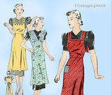 1930s Vintage Butterick Sewing Pattern 7652 Misses Apron w Sailor Collar Rare