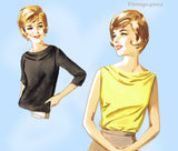 1960s Vintage Butterick Sewing Pattern 2813 Charming Misses Blouse Sz 38 Bust
