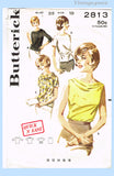 1960s Vintage Butterick Sewing Pattern 2813 Charming Misses Blouse Sz 38 Bust