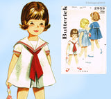 Butterick 2959: 1960s Uncut Toddler Girls Sailor Dress Sz 3 Vintage Sewing Pattern