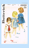 Butterick 2959: 1960s Uncut Toddler Girls Sailor Dress Sz 3 Vintage Sewing Pattern