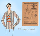 Butterick 3318: 1930s Uncut Misses Flapper Blouse 44B Vintage Sewing Pattern