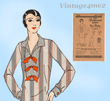 Butterick 3318: 1930s Uncut Misses Flapper Blouse 44B Vintage Sewing Pattern