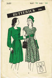 Butterick 3689: 1940s Uncut Misses Street Dress Sz 34 B Vintage Sewing Pattern