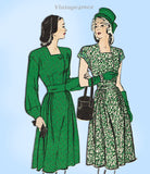 Butterick 3689: 1940s Uncut Misses Street Dress Sz 34 B Vintage Sewing Pattern