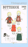 1960s Vintage Butterick Pattern 3800 Uncut Original Bill Atkinson Soft Doll & Clothes