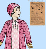 Butterick 4108: 1930 Rare Toddler Girls Cloche Hat Size 2 Vintage Sewing Pattern