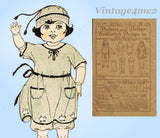 Butterick 416: 1920s Rare 14 Inch Little Girl Doll Clothes Set Vintage Sewing Pattern