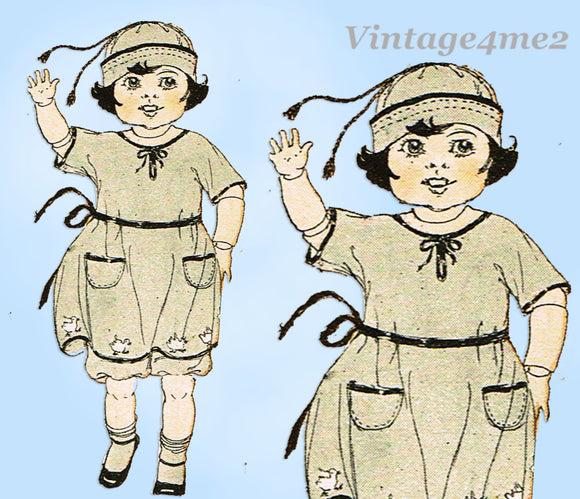 Butterick 416: 1920s Rare 14 Inch Little Girl Doll Clothes Set Vintage Sewing Pattern