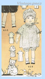 Butterick 419: 1920s Rare 14 Inch Little Girl Doll Clothes Set Vintage Sewing Pattern