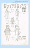 1930s Vintage Butterick Sewing Pattern 446 Cute 24 in Little Girl Doll Clothes Set