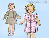 1930s Vintage Butterick Sewing Pattern 446 Cute 24 in Little Girl Doll Clothes Set