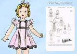 1930s Vintage Butterick Sewing Pattern 450 Cute 24 in Little Girl Doll Clothes Set