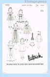 1930s Vintage Butterick Sewing Pattern 450 Cute 24 in Little Girl Doll Clothes Set