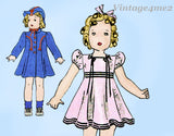 1930s Vintage Butterick Sewing Pattern 450 Cute 24 in Little Girl Doll Clothes Set