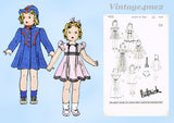 1930s Vintage Butterick Sewing Pattern 450 Cute 24 in Little Girl Doll Clothes Set