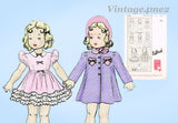 1930s Vintage Butterick Sewing Pattern 452 Cute 24 in Little Girl Doll Clothes Set