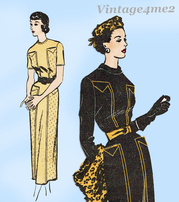 Butterick 4727: 1940s Stylish Misses Slender Dress 38 B Vintage Sewing Pattern